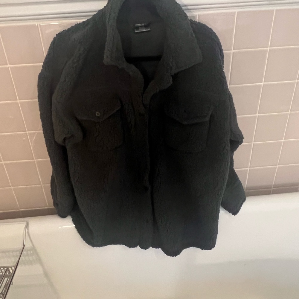 Women's Black Sherpa Jacket